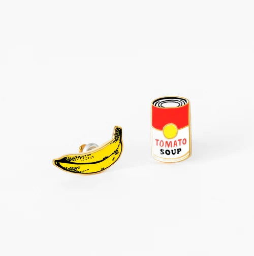Pop Art Banana & Soup Earring