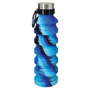 Blue & Black Silicone Collapsible Waterbottle