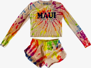 Maui Rainbow Tie Dye LS Tee