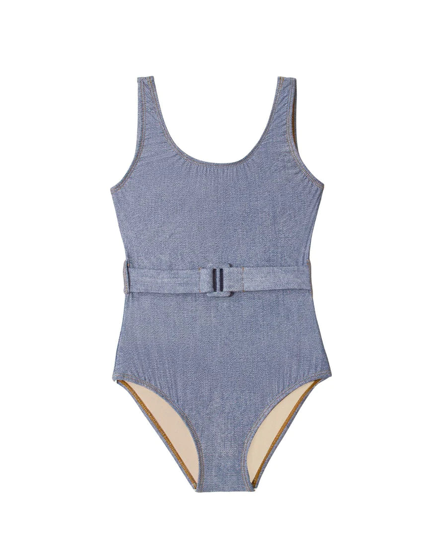 Belted One Piece Bathing Suit