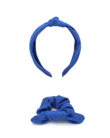 Mesh Headband and Scrunchie Set - Camp Colors