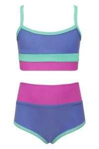 Little Eva and Emmie Color Block Swimsuit
