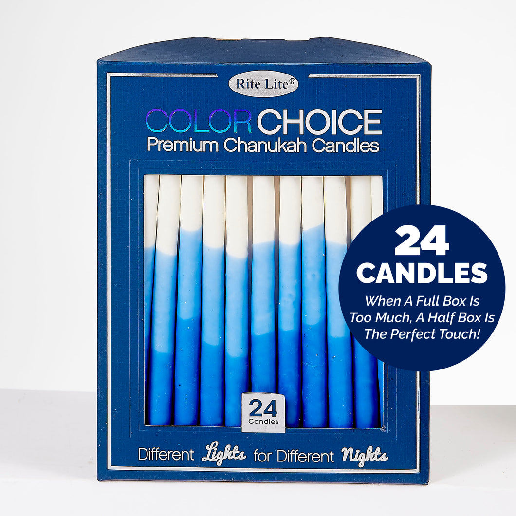 Chanukkah Candles - Blue, Light Blue, White